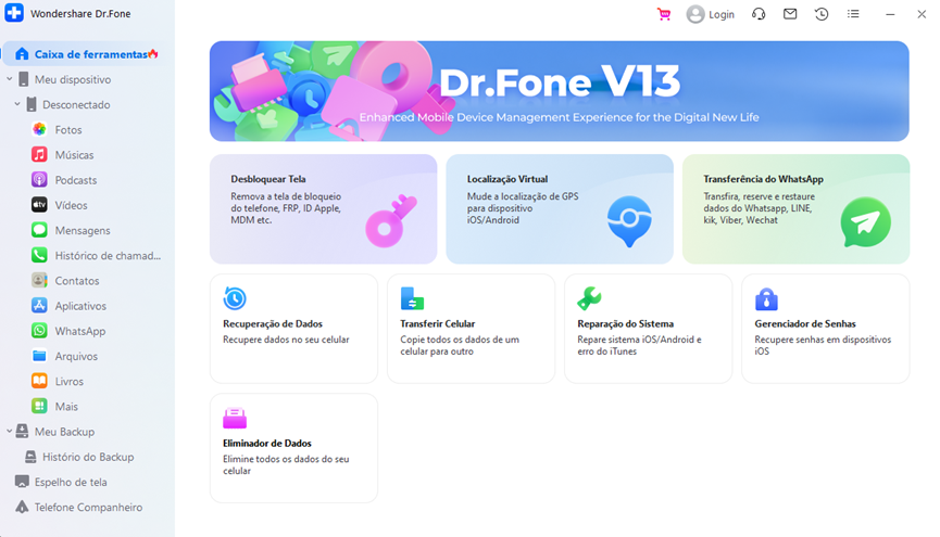 O que o Wondershare Dr.Fone pode fazer por você?