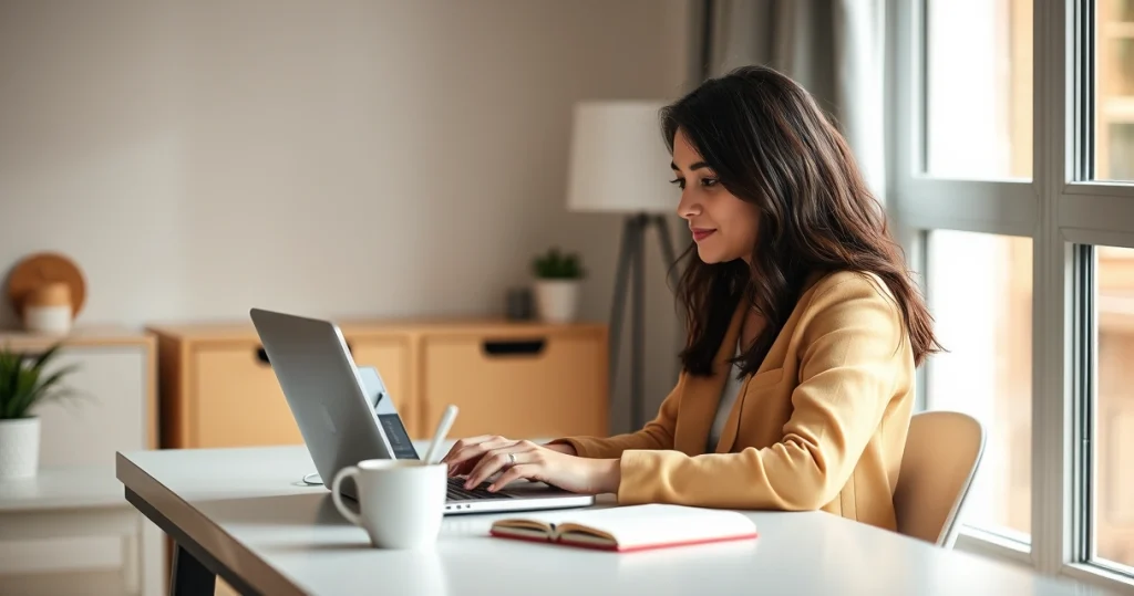 mulher se candidatando a várias vagas de emprego ao mesmo tempo pelo notebook em casa